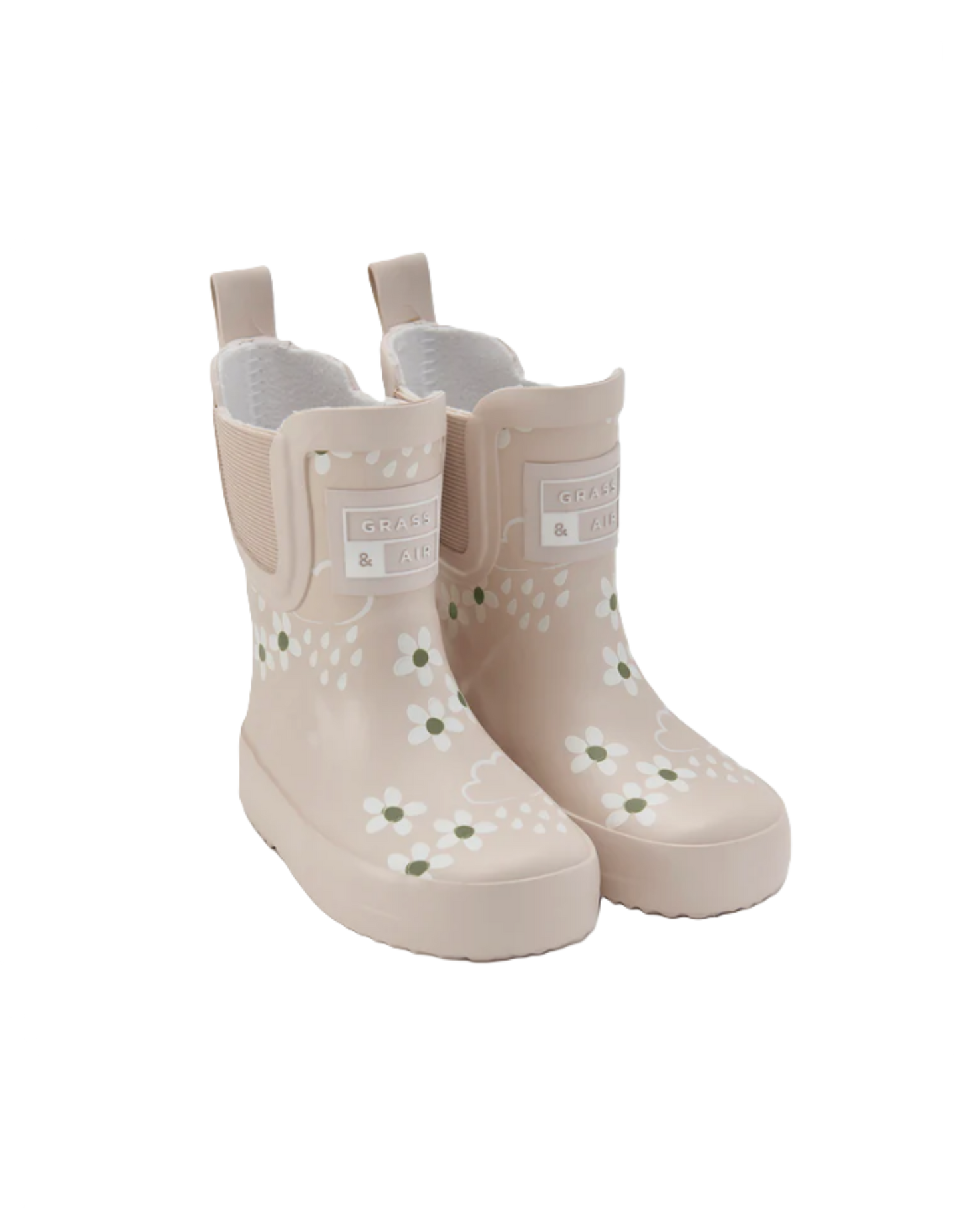 Grass & Air Kids Floral Short Colour Changing Wellie Cream