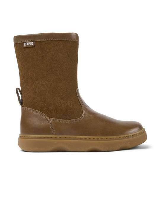 Camper Kido Brown leather and nubuck boots