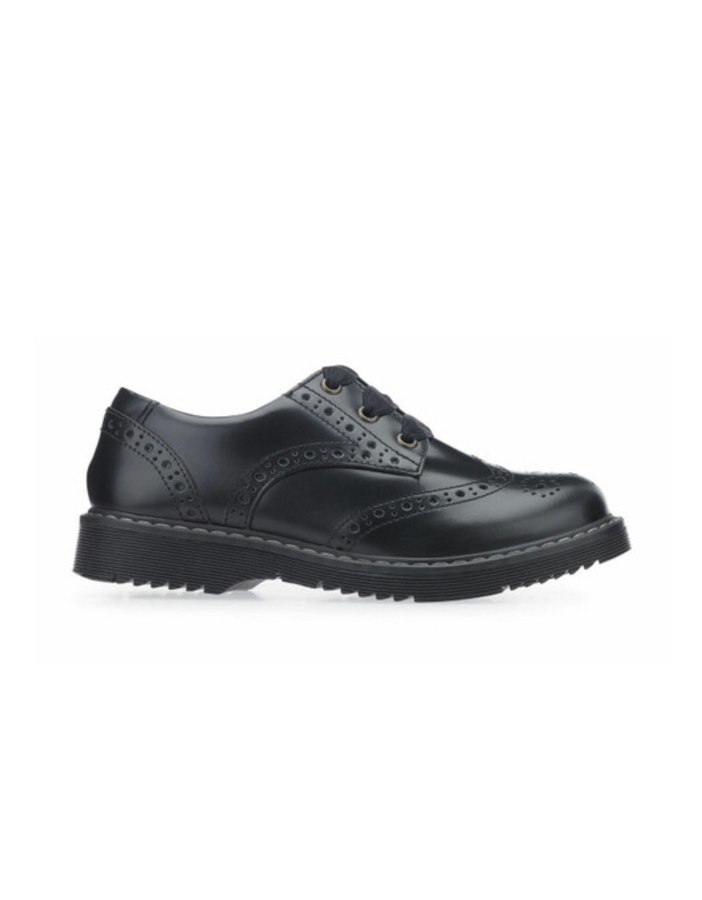 Startrite Impulsive Black leather girls lace-up closed school shoes