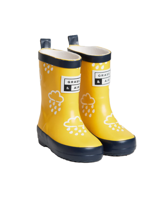 Grass & Air Kids Yellow Colour Changing Wellies