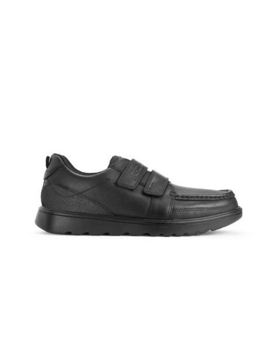 Startrite Mission Black leather boys riptape school shoes