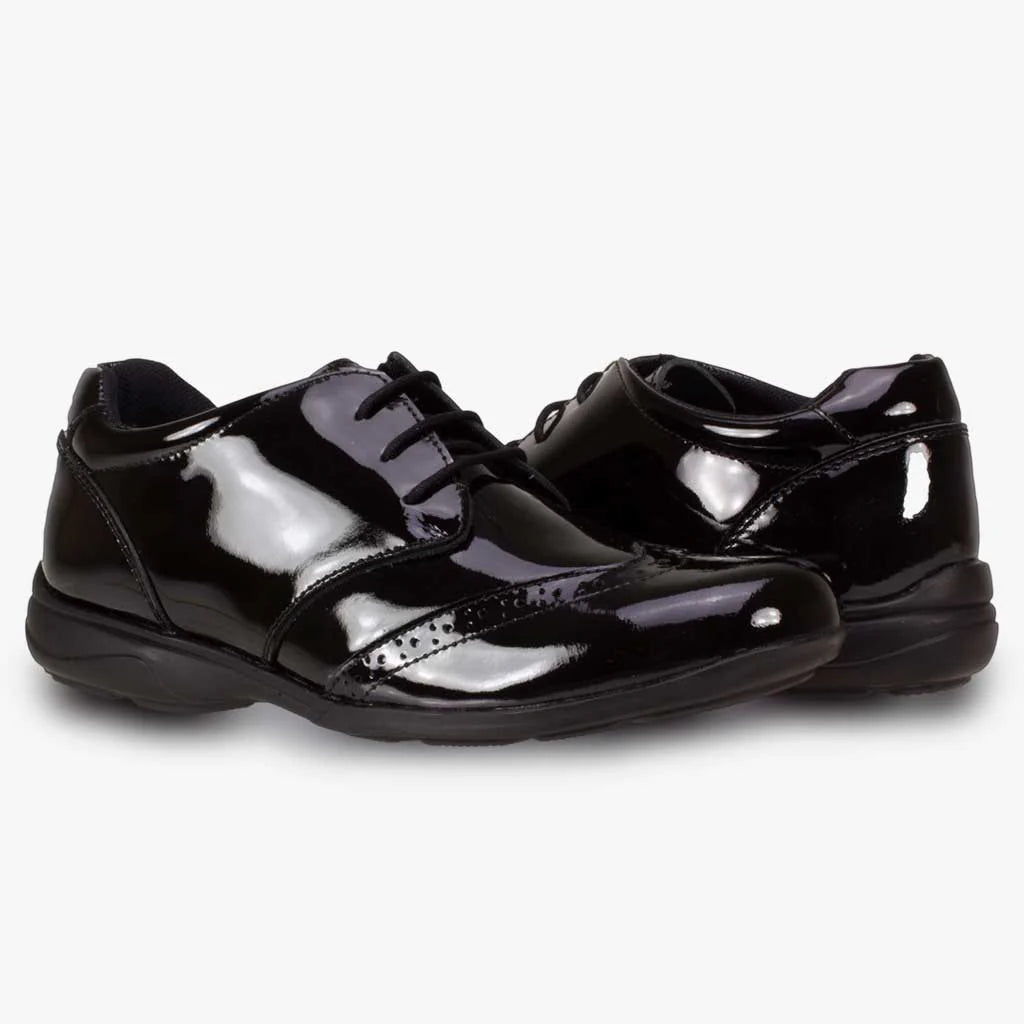 Term Summer Black Patent Leather Lace Up Brogue